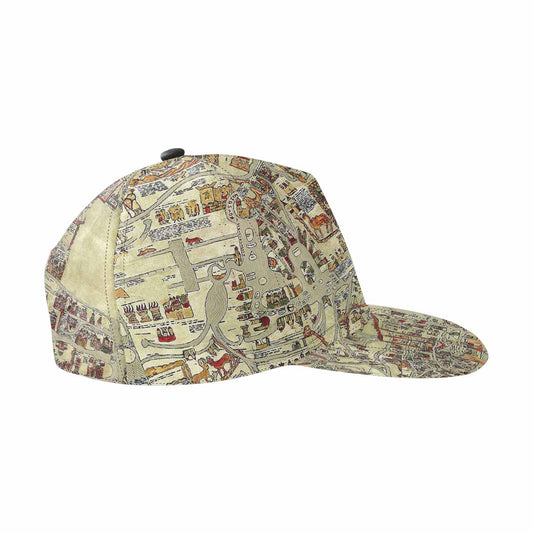 Antique Map design mens or womens deep snapback cap, trucker hat, Design 27