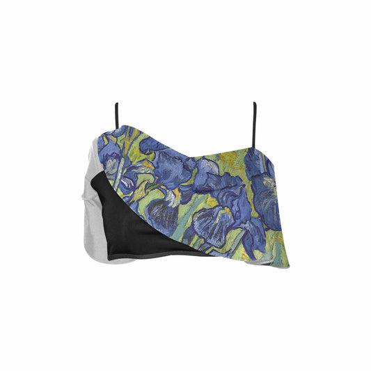 Vintage floral flounce bikini top, Design 40