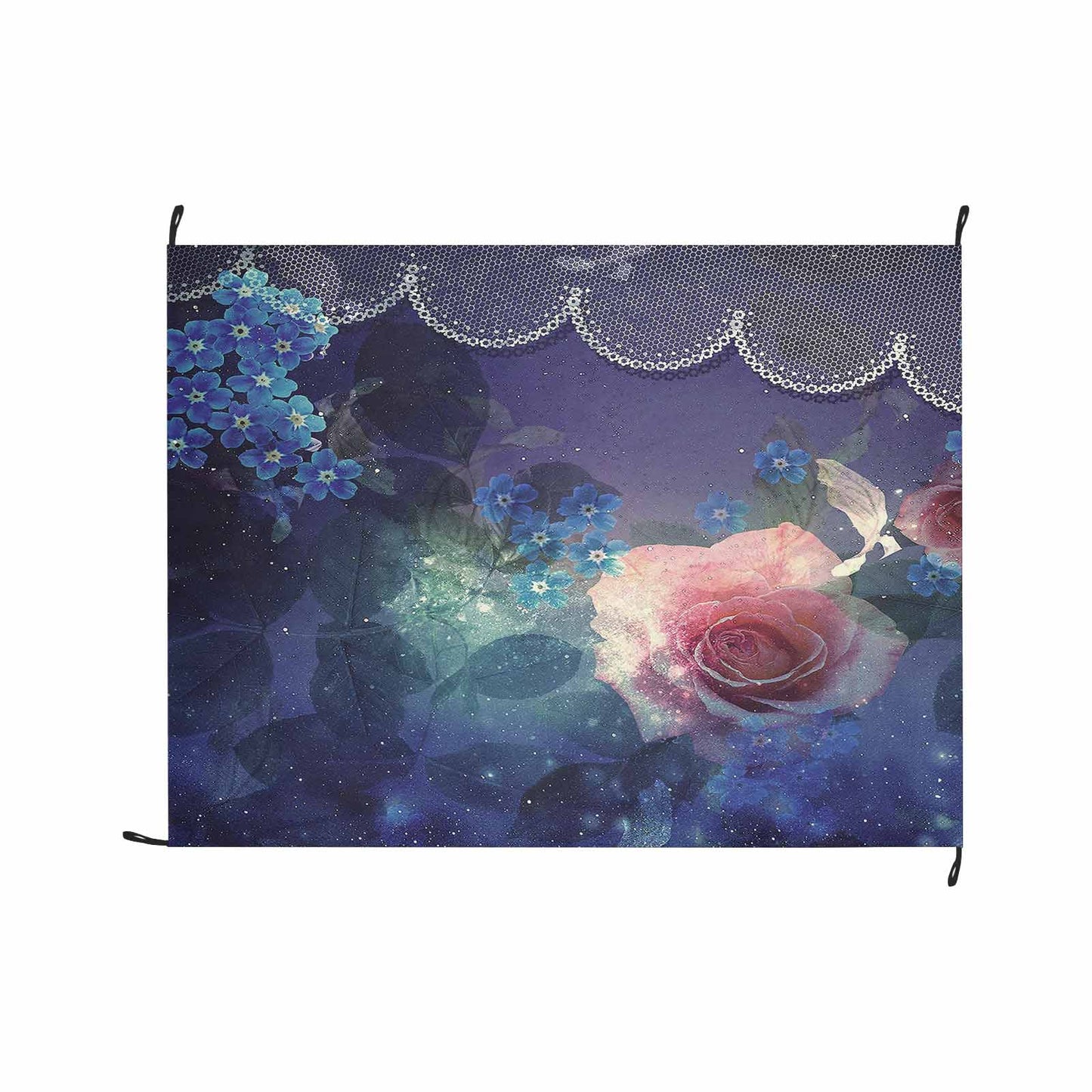 Victorian lace print waterproof picnic mat, 69 x 55in, design 02