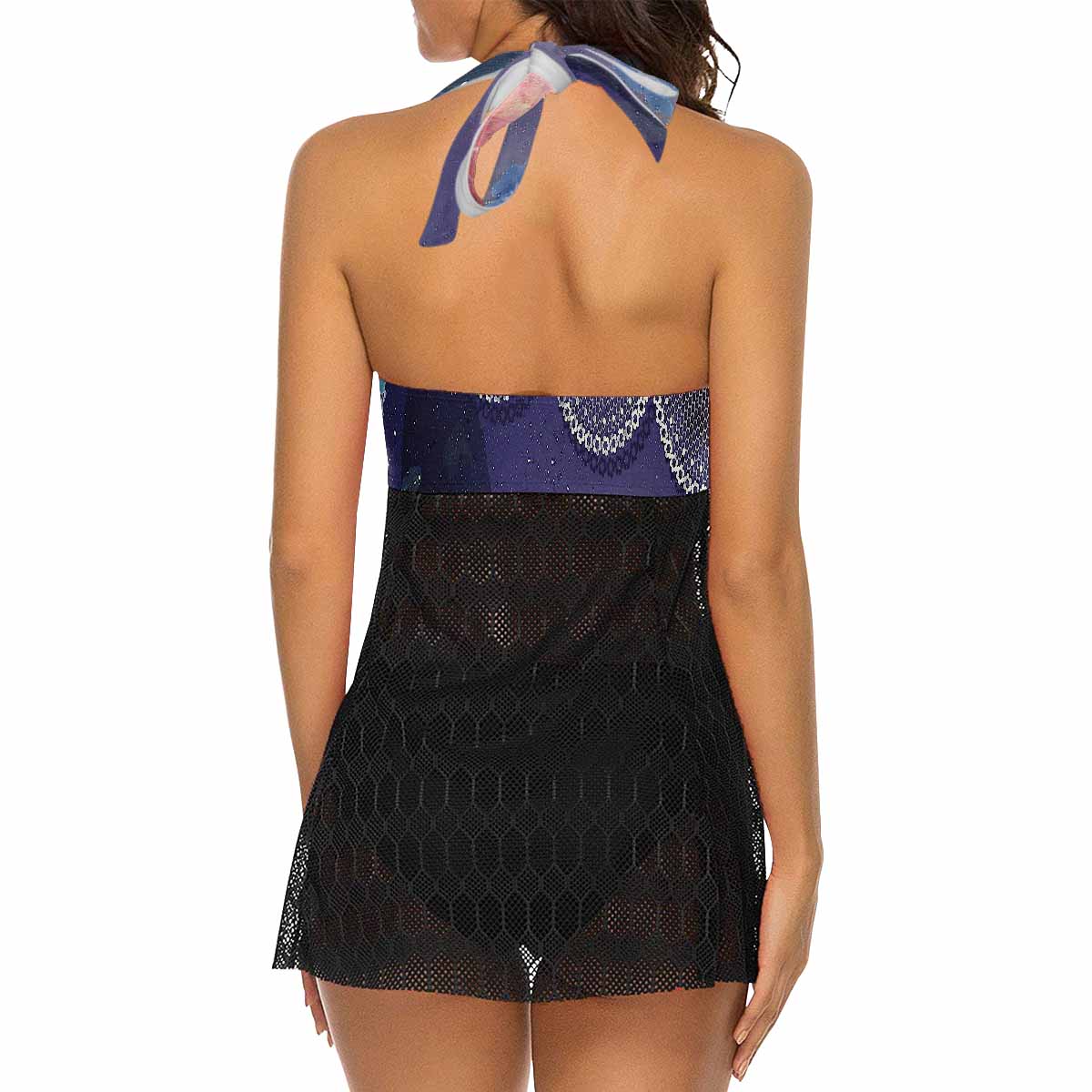 Bikini & cover up top swim wear, Printed Victorian lace design 02