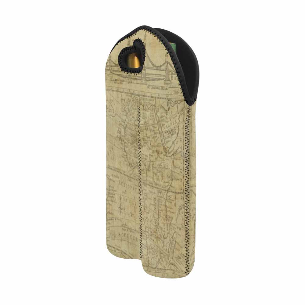 2 Bottle Antique map wine bag,Design 01