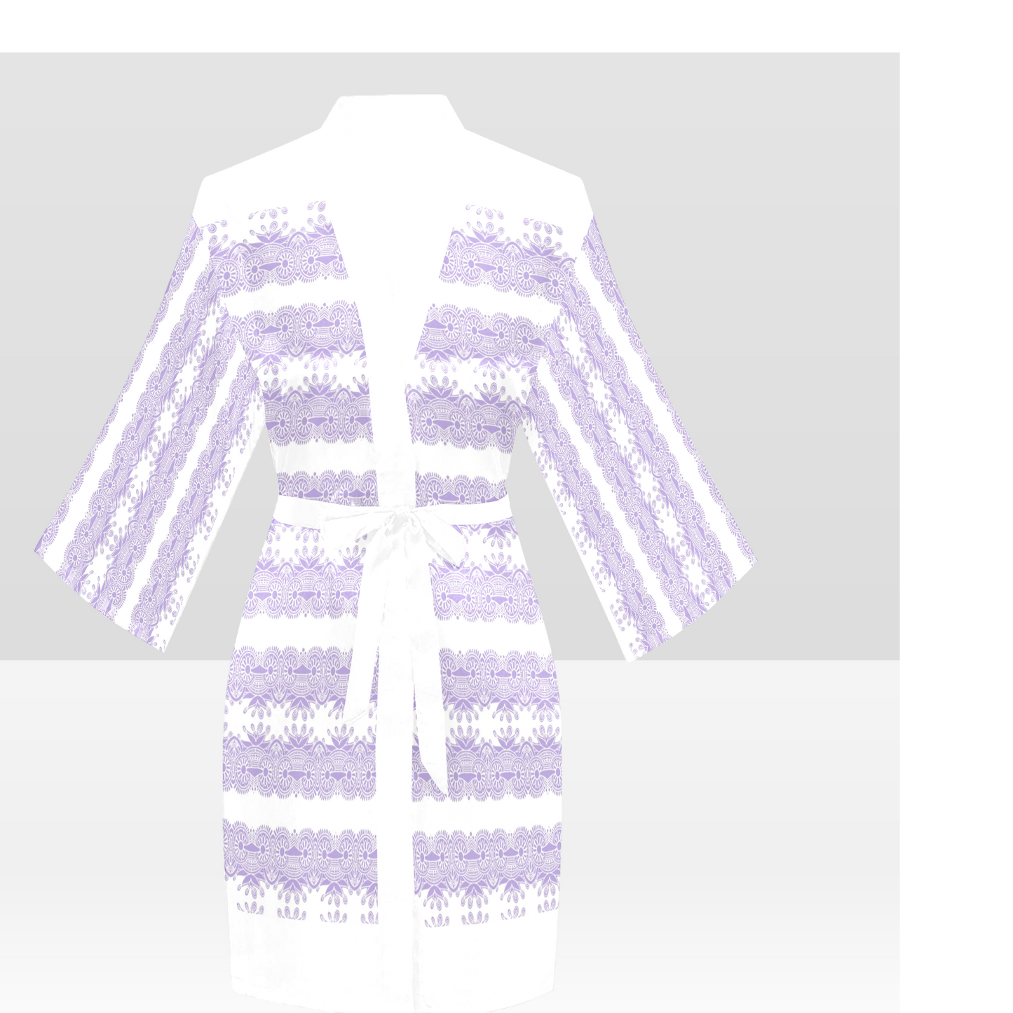 Victorian Lace Kimono Robe, Black or White Trim, Sizes XS to 2XL, Design 07