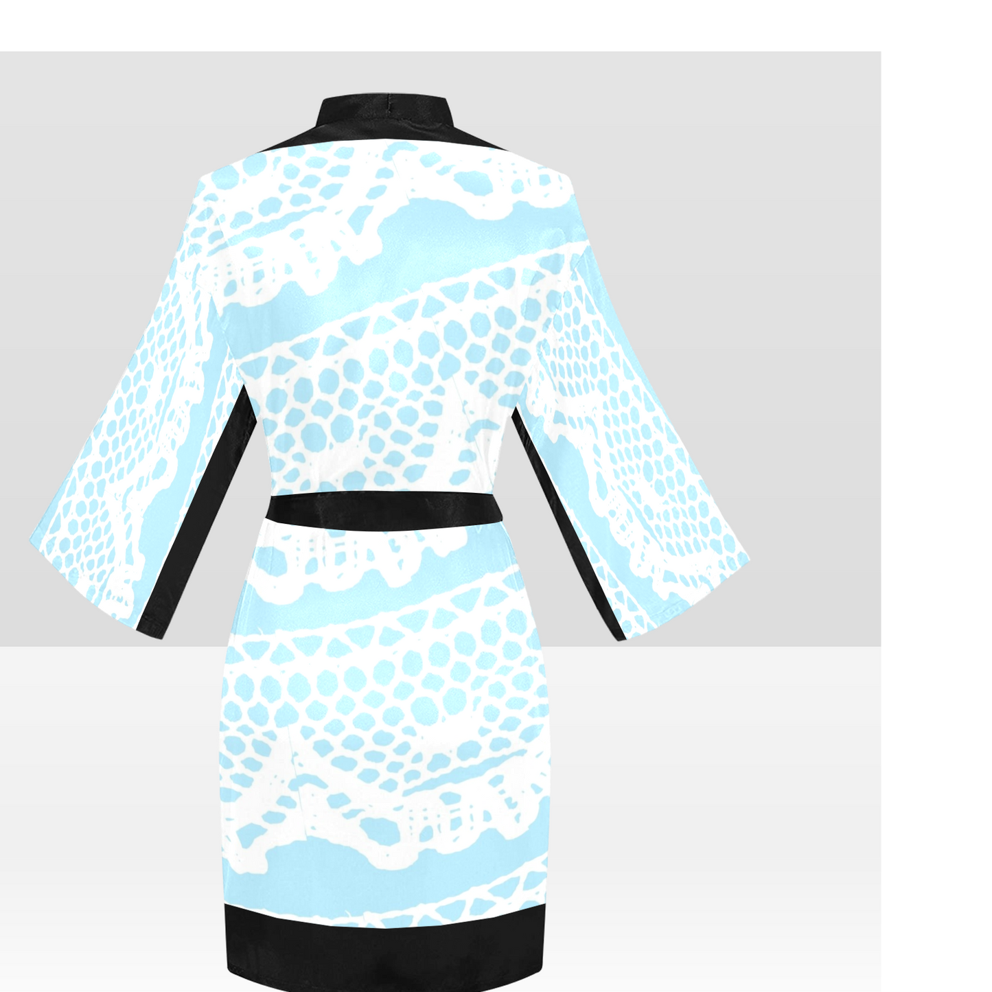 Victorian Lace Kimono Robe, Black or White Trim, Sizes XS to 2XL, Design 08