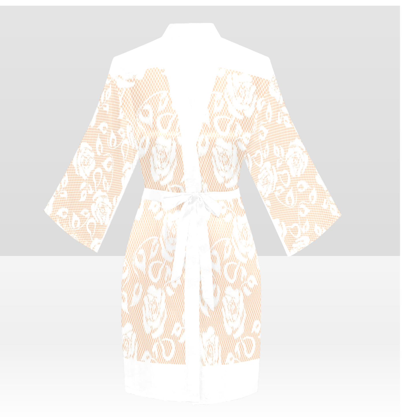 Victorian Lace Kimono Robe, Black or White Trim, Sizes XS to 2XL, Design 16