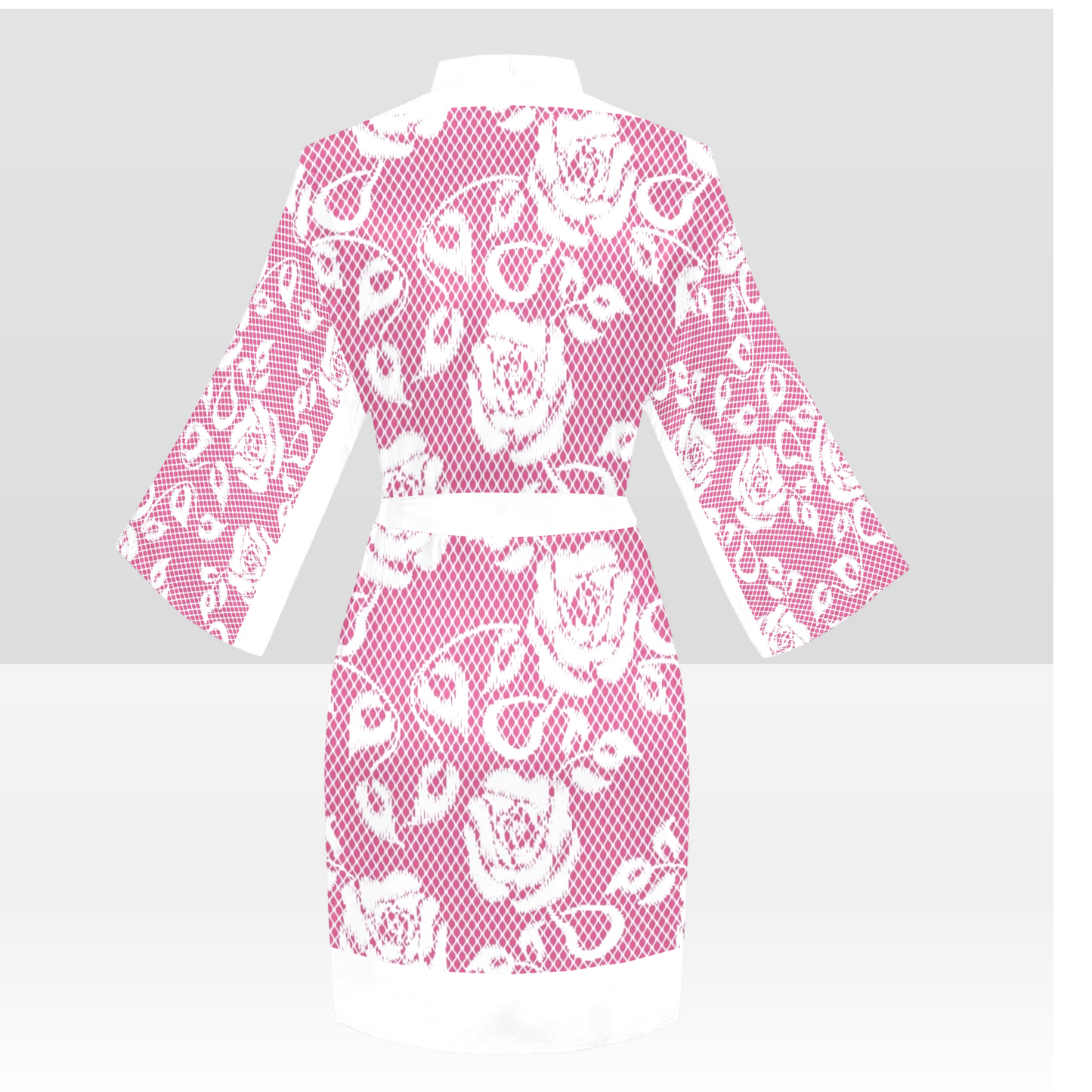 Victorian Lace Kimono Robe, Black or White Trim, Sizes XS to 2XL, Design 17