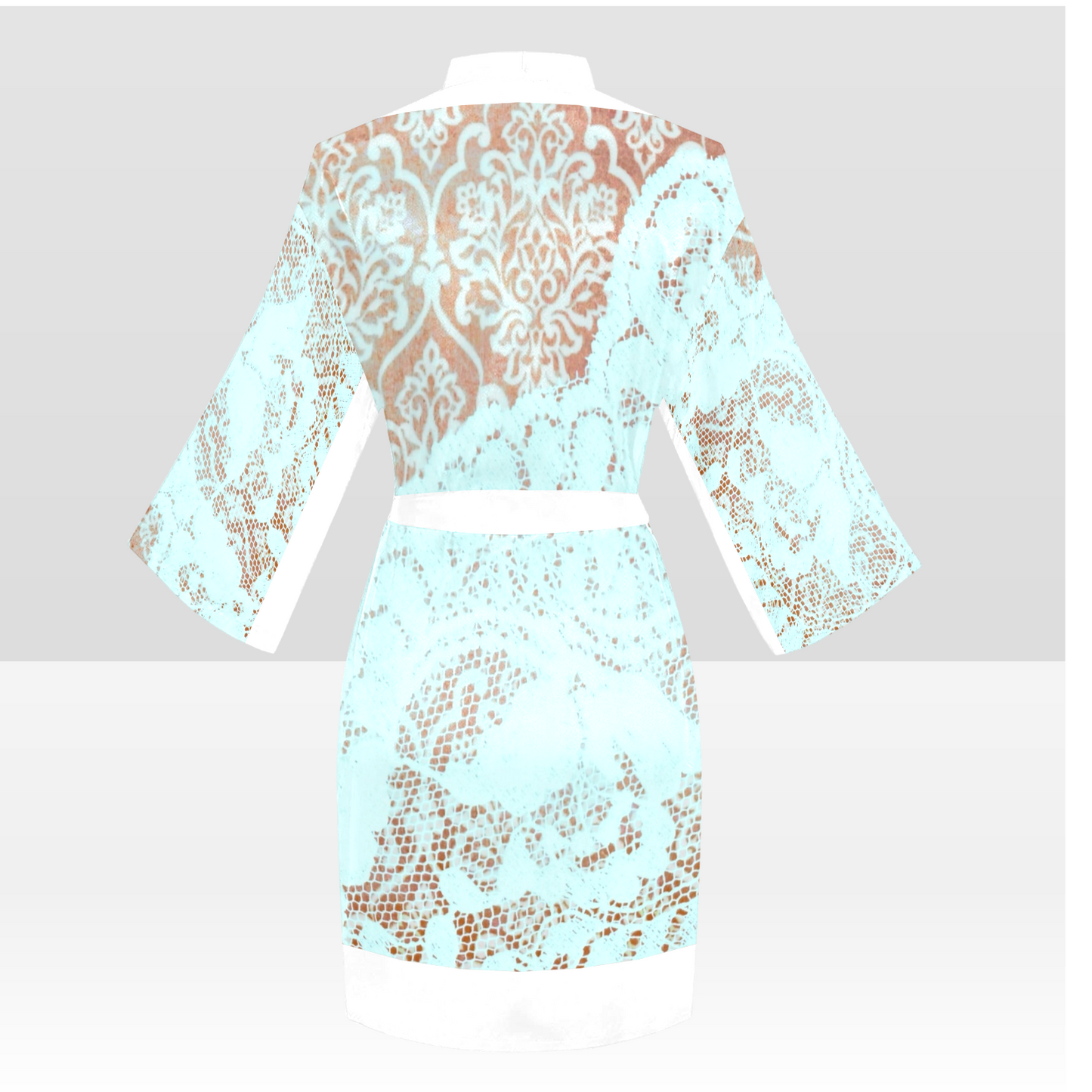 Victorian Lace Kimono Robe, Black or White Trim, Sizes XS to 2XL, Design 23