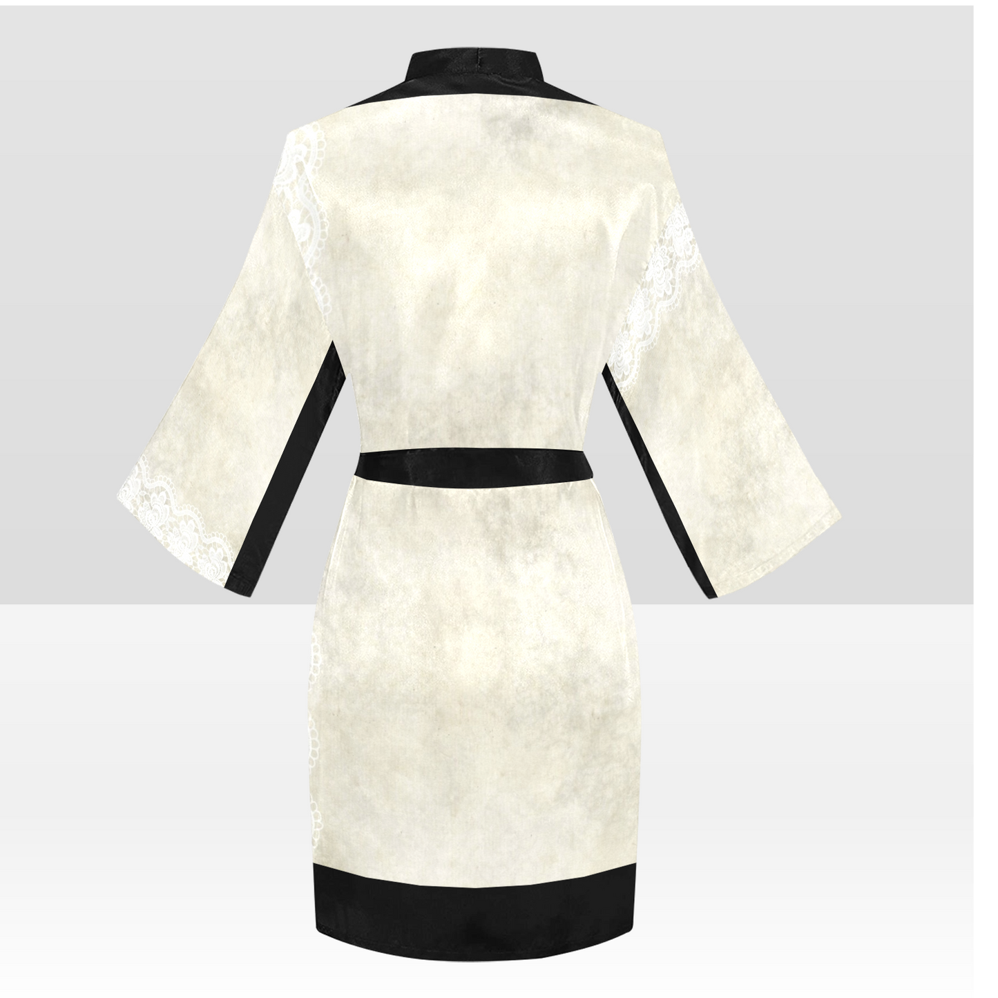 Victorian Lace Kimono Robe, Black or White Trim, Sizes XS to 2XL, Design 27