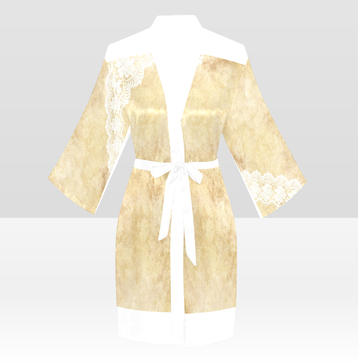 Victorian Lace Kimono Robe, Black or White Trim, Sizes XS to 2XL, Design 29