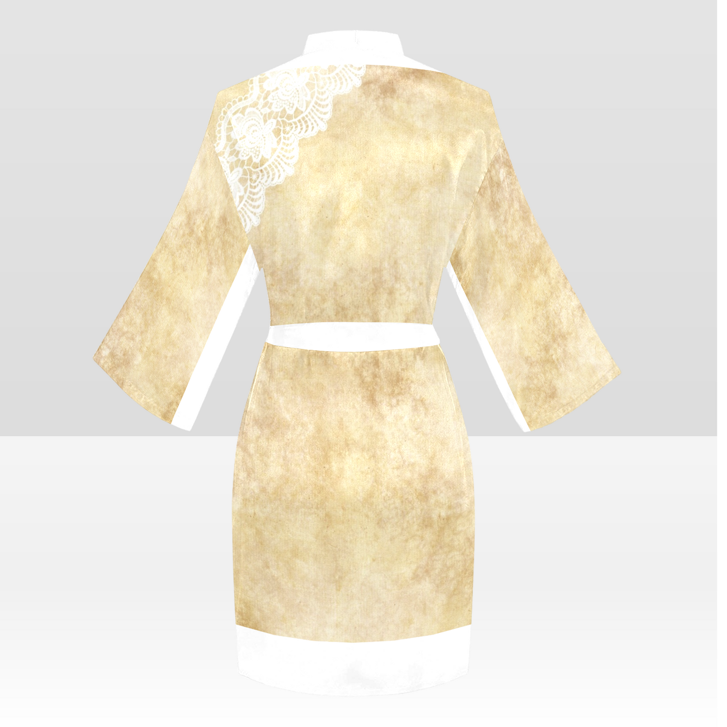 Victorian Lace Kimono Robe, Black or White Trim, Sizes XS to 2XL, Design 29