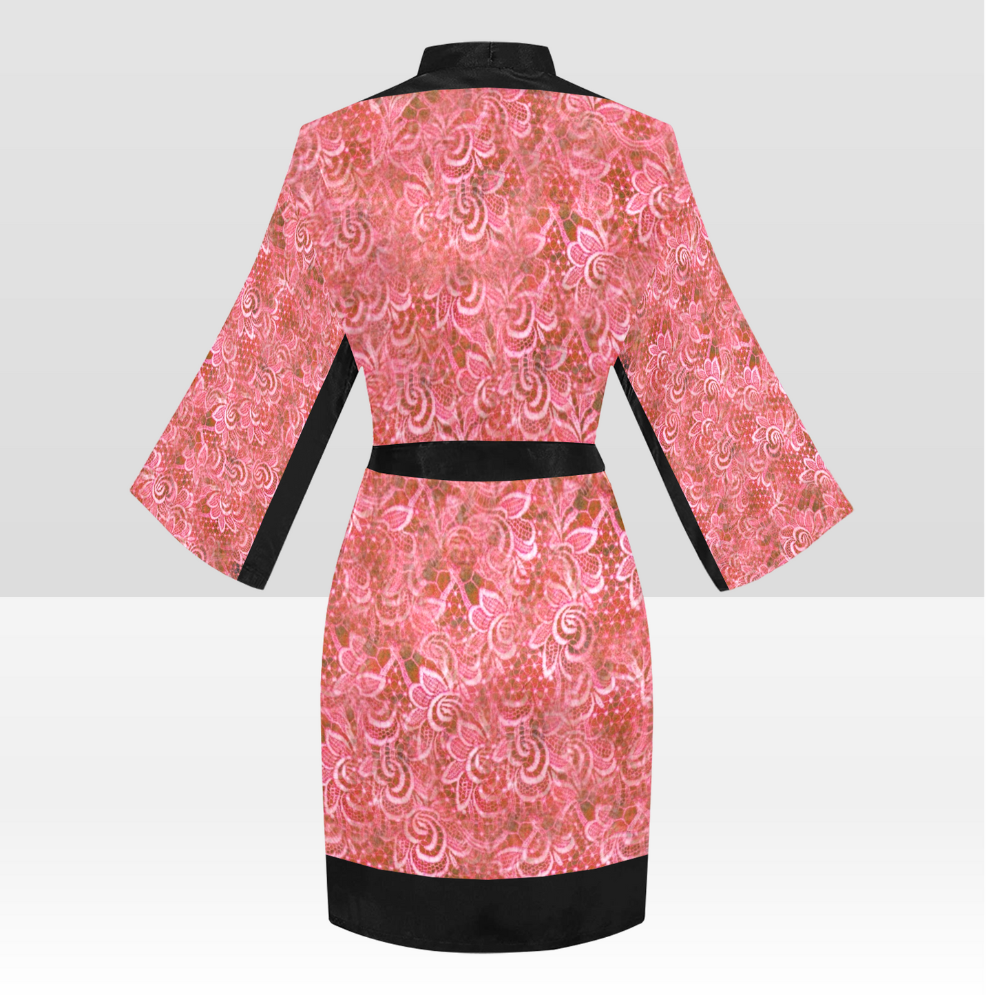 Victorian Lace Kimono Robe, Black or White Trim, Sizes XS to 2XL, Design 33