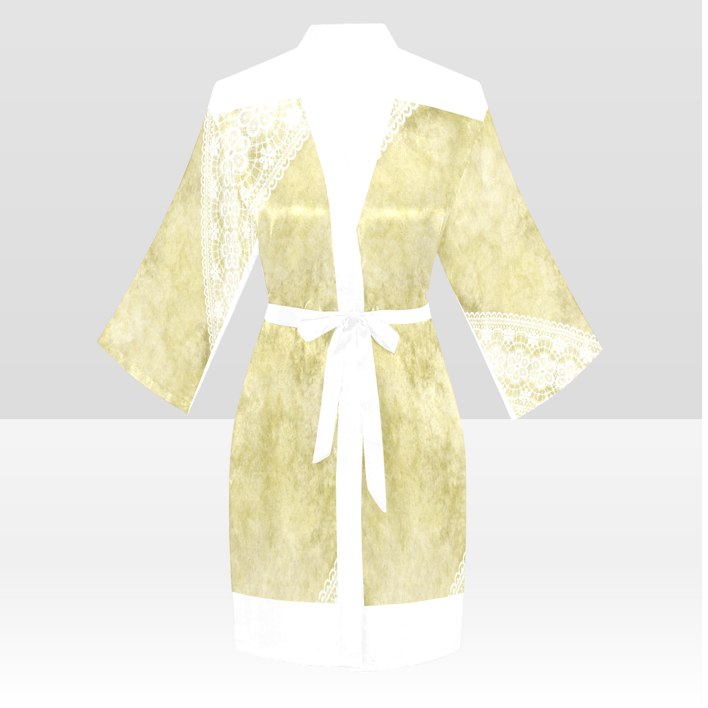 Victorian Lace Kimono Robe, Black or White Trim, Sizes XS to 2XL, Design 43