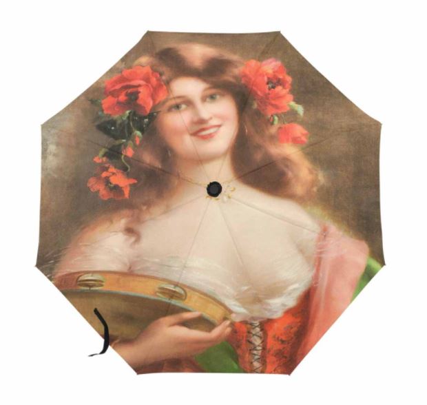 Victorian Lady Design UMBRELLA, Tambourine Girl, Model U05-C20