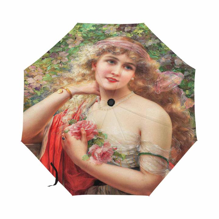 Victorian Lady Design UMBRELLA, Young Lady With Roses Model U05-C20