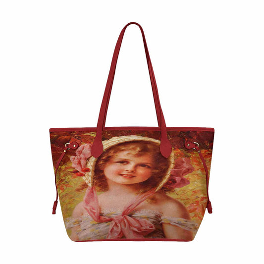 Victorian Girl Design Handbag, Model 1695361, The Cherry Bonnet, RED TRIM