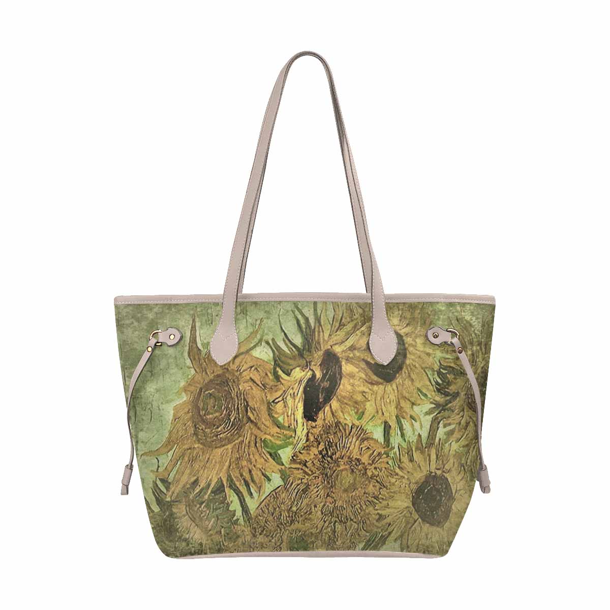Vintage Floral Handbag, Classic Handbag, Mod 1695361, Design 48x BEIGE/TAN TRIM