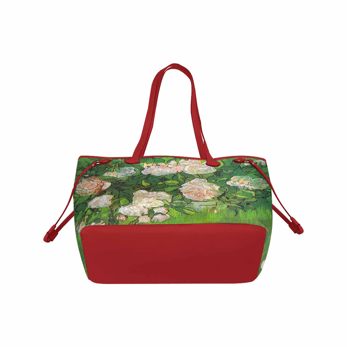 Vintage Floral Handbag, Classic Handbag, Mod 1695361 Design 06, RED TRIM