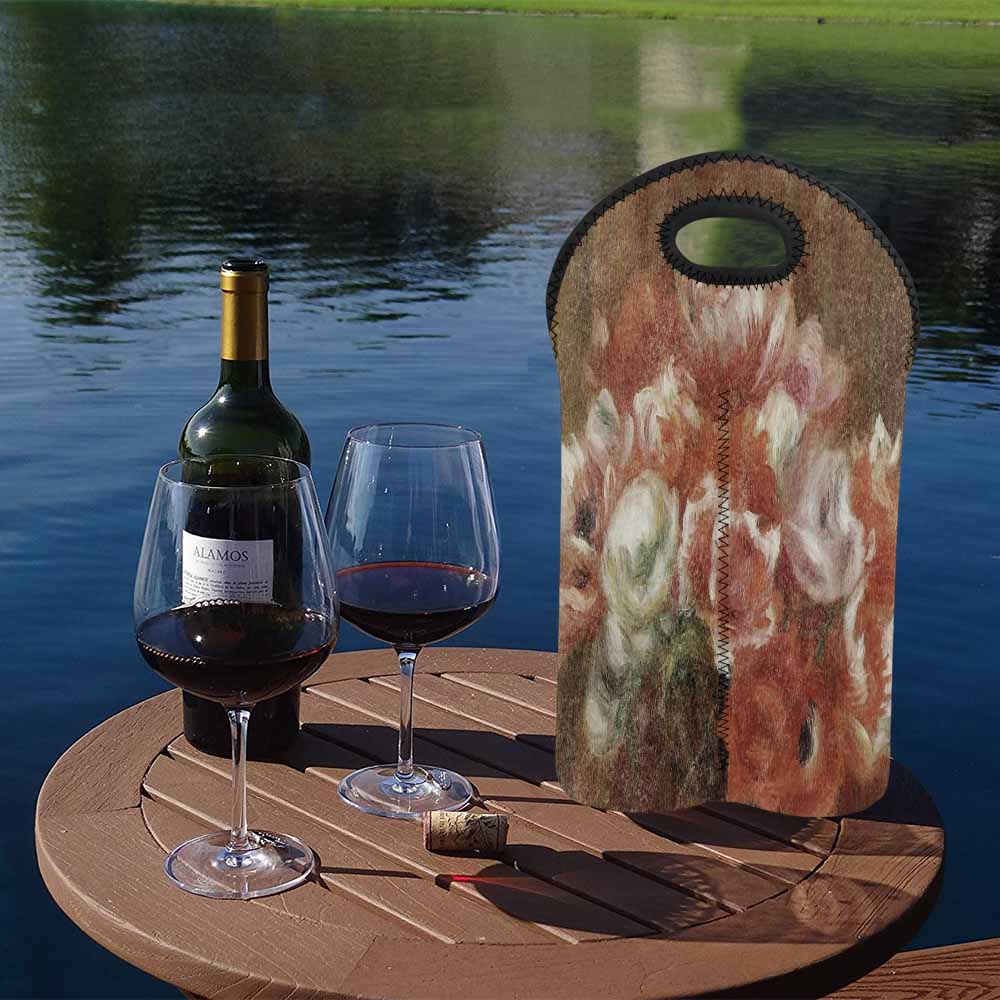 Vintage floral 2 bottle wine bag, Design 15