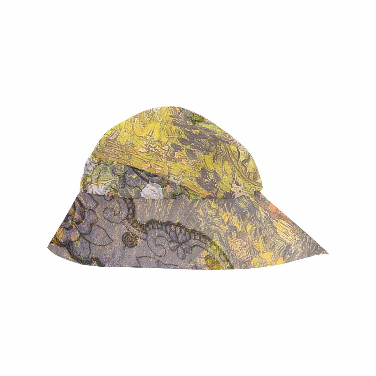 Vintage floral wide brim sunvisor Hat, outdoors hat, Design 05x