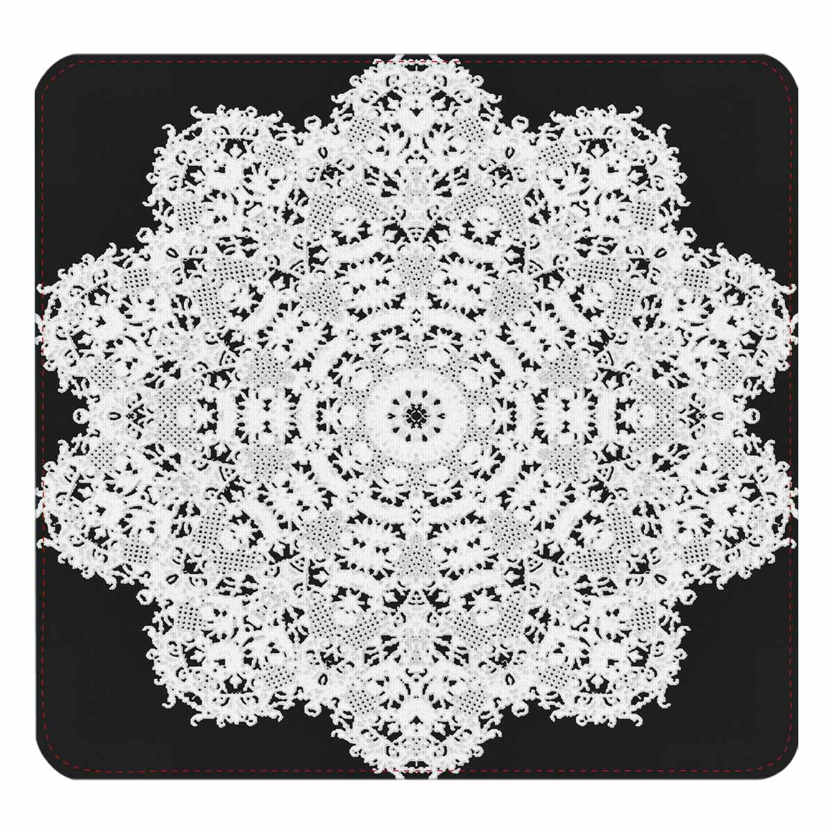 Victorian lace print womens wallet, clutch purse, red trim, design 50