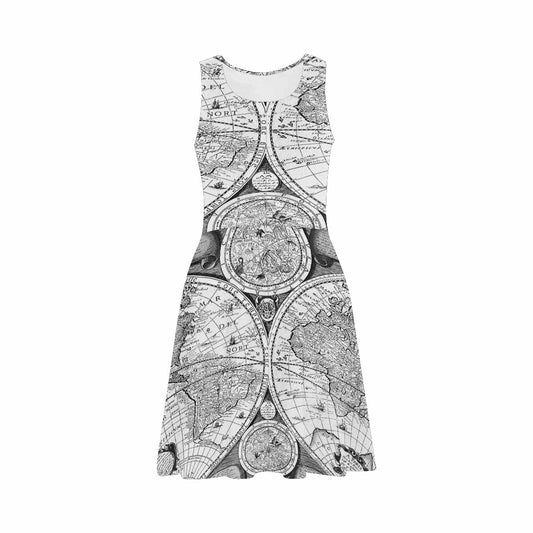 Antique Map casual summer dress, MODEL 09534, design 22