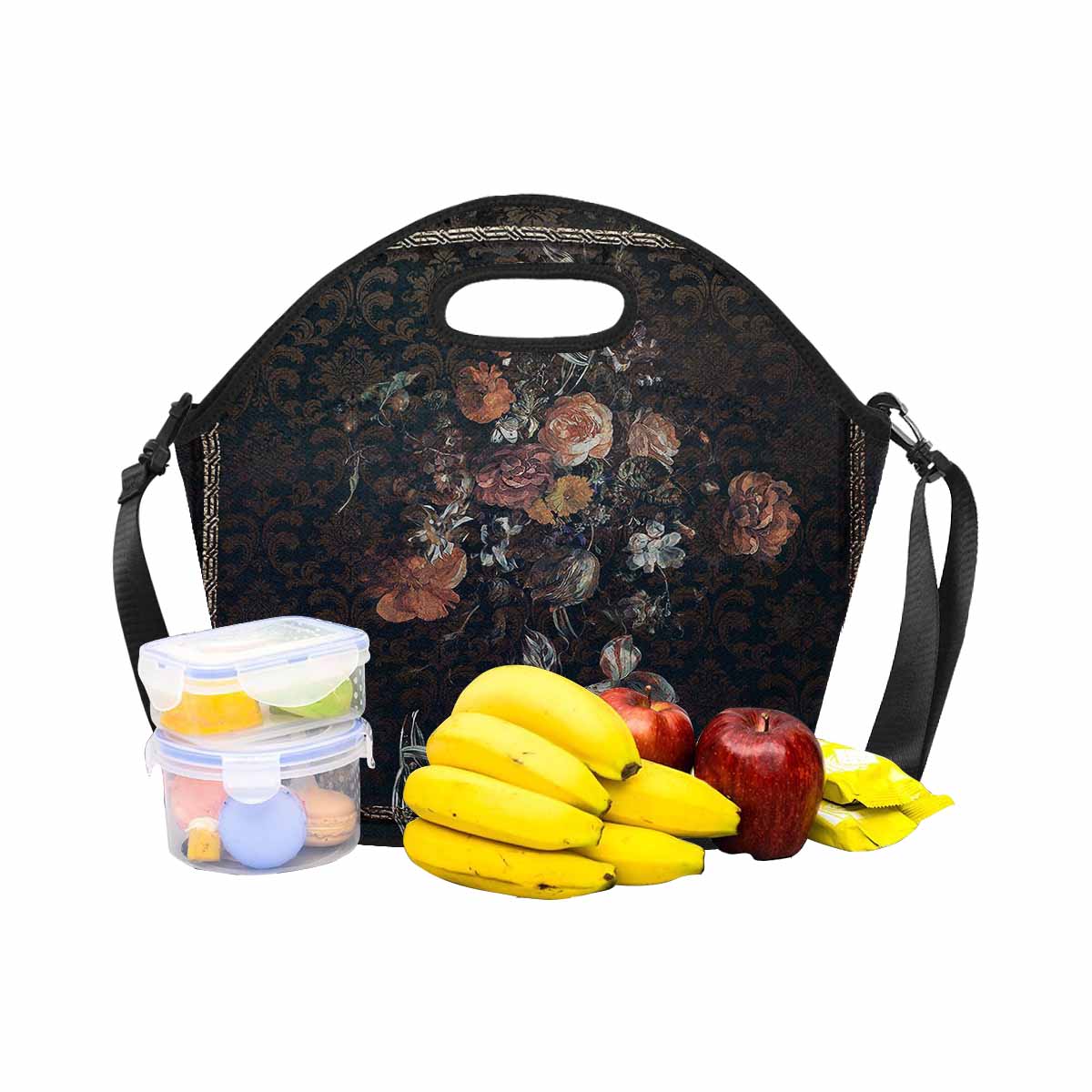 Antique general print, insulated lunch bag, design 08