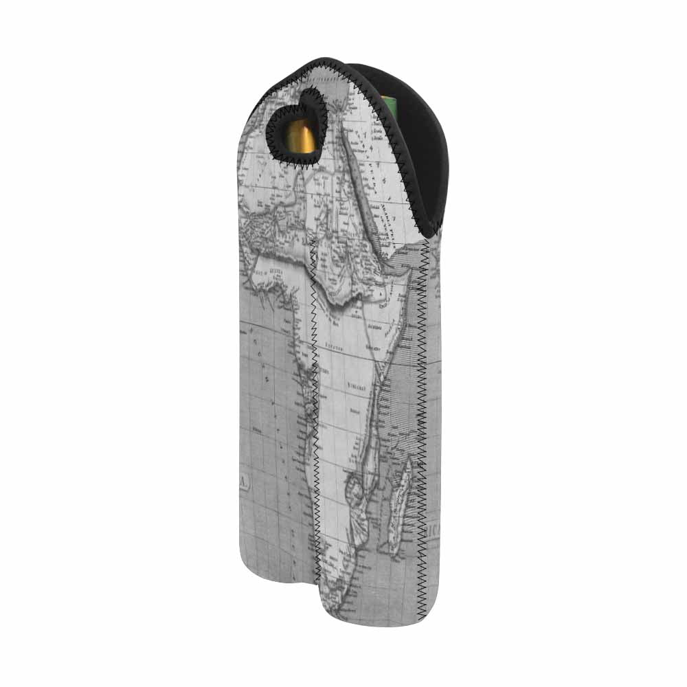2 Bottle Antique map wine bag,Design 02