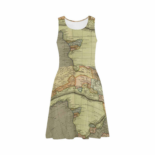 Antique Map casual summer dress, MODEL 09534, design 34