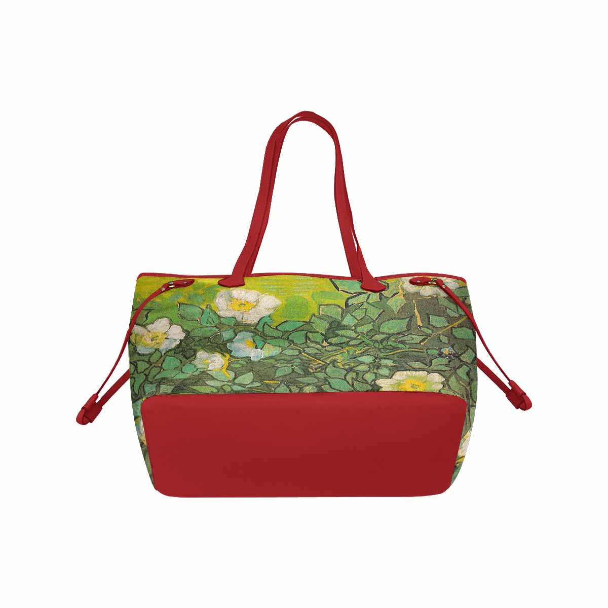 Vintage Floral Handbag, Classic Handbag, Mod 1695361 Design 01, RED TRIM