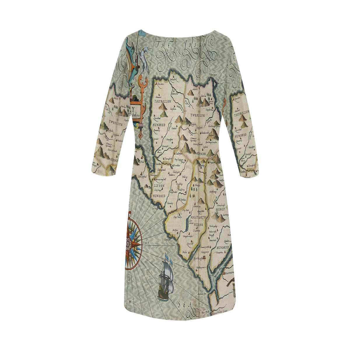 Antique Map loose dress, MODEL 29532, design 05