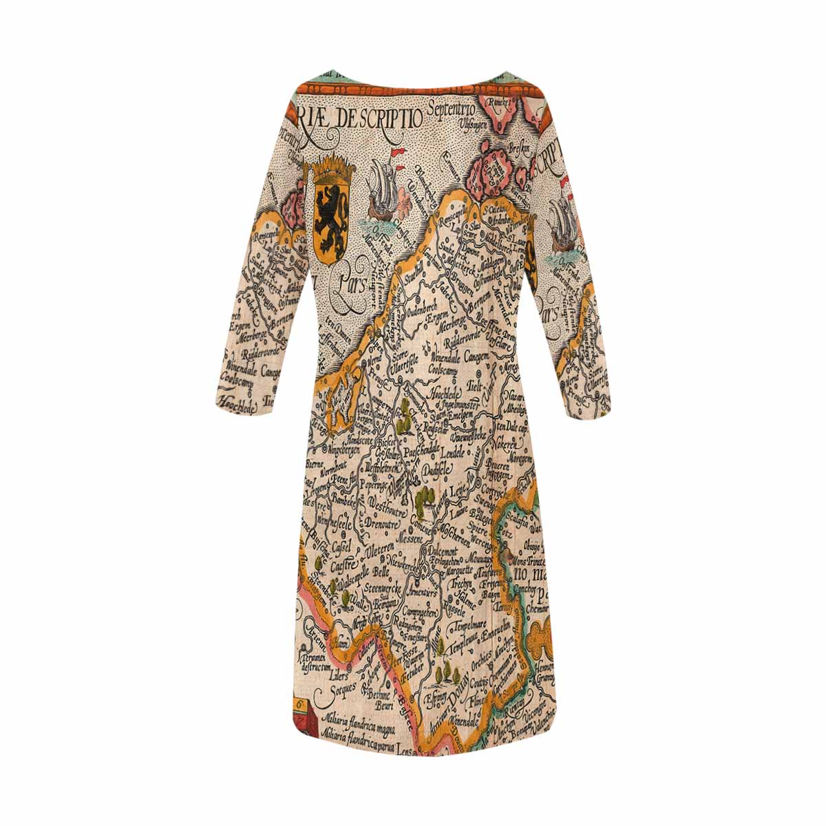 Antique Map loose dress, MODEL 29532, design 04