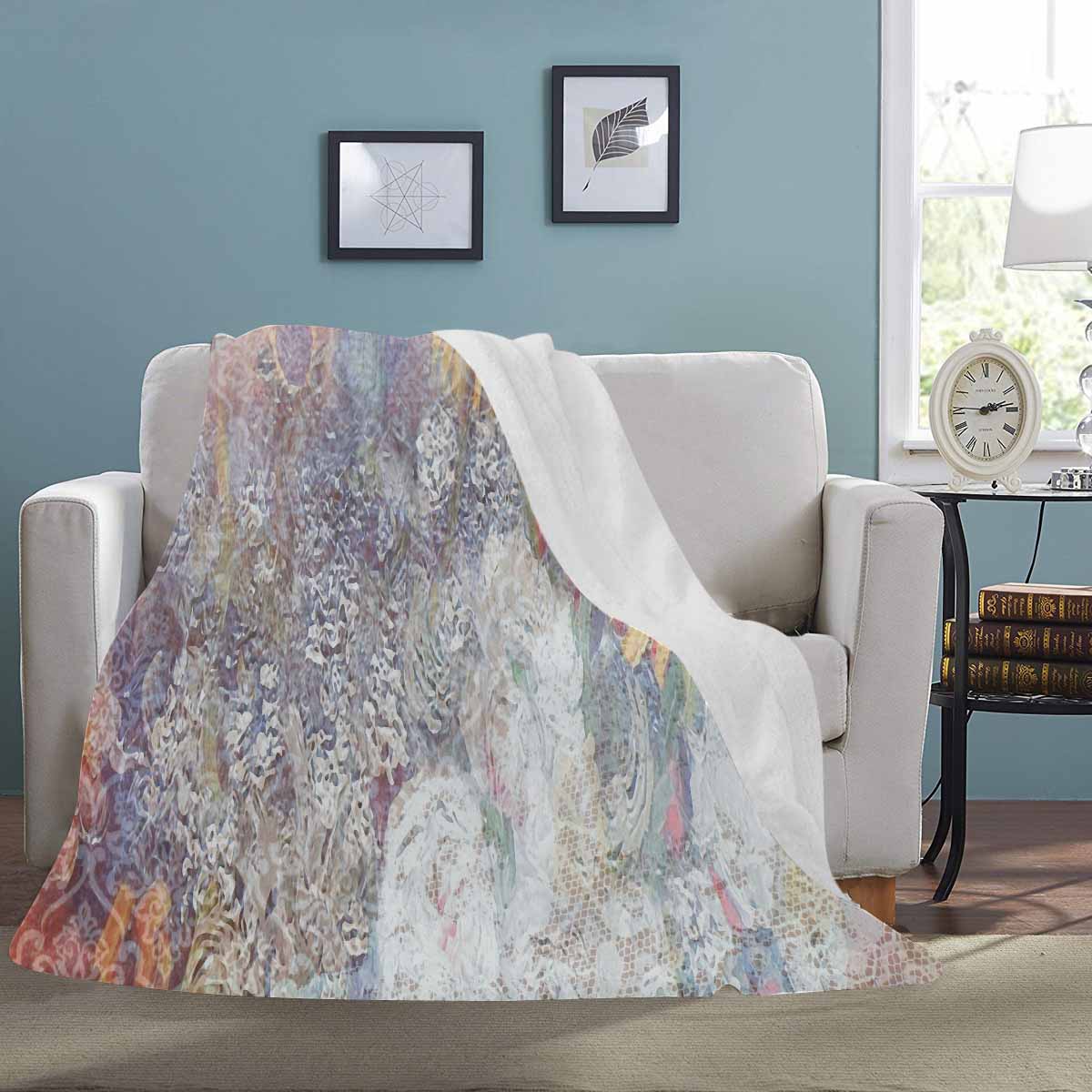 Vintage Floral BLANKET, LARGE 60 in x 80 in, Design 54x C50