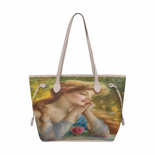 Victorian Lady Design Handbag, Model 1695361, Reverie 2, BEIGE/TAN TRIM