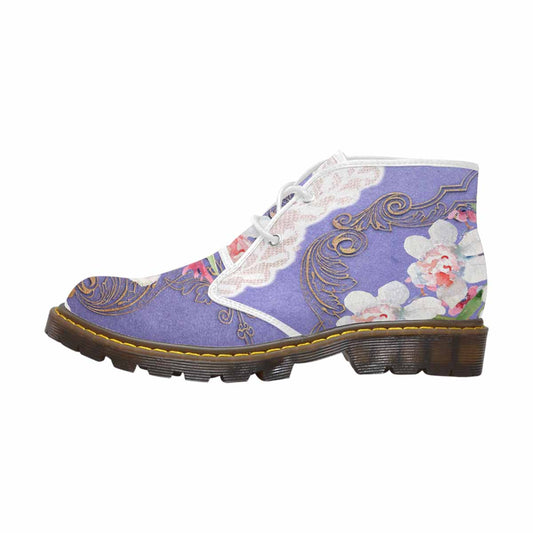 Lace Print, Cute comfy womens Chukka boots, design 47