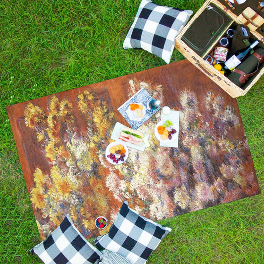 Vintage Floral waterproof picnic mat, 81 x 55in, Design 57