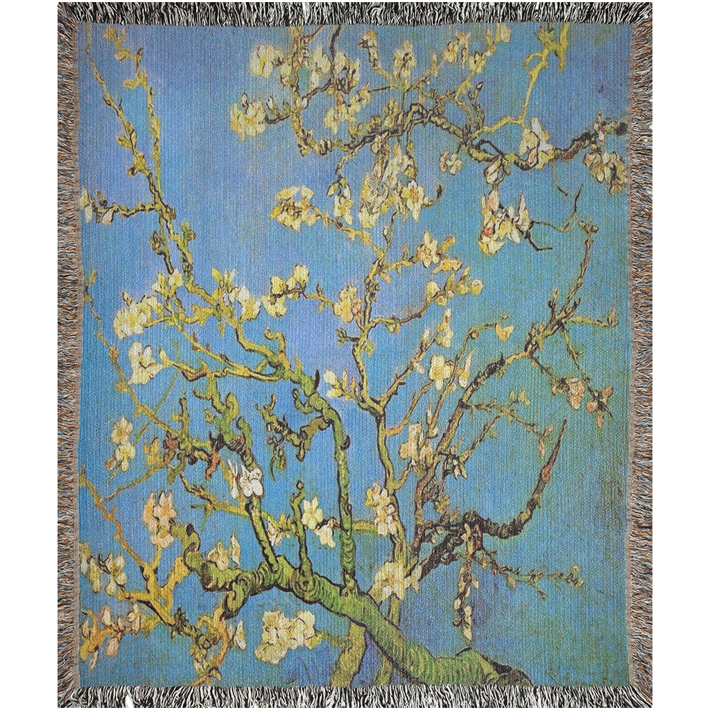 100% cotton Vintage Floral design woven blanket, 50 x 60 or 60 x 80in, Design 20