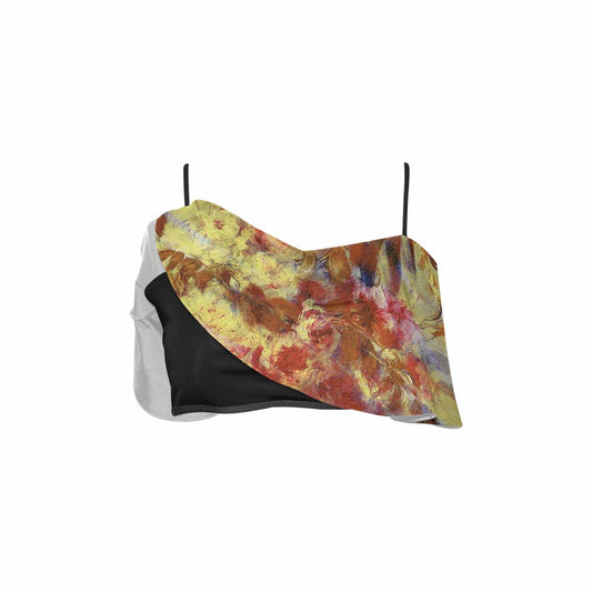 Vintage floral flounce bikini top, Design 11