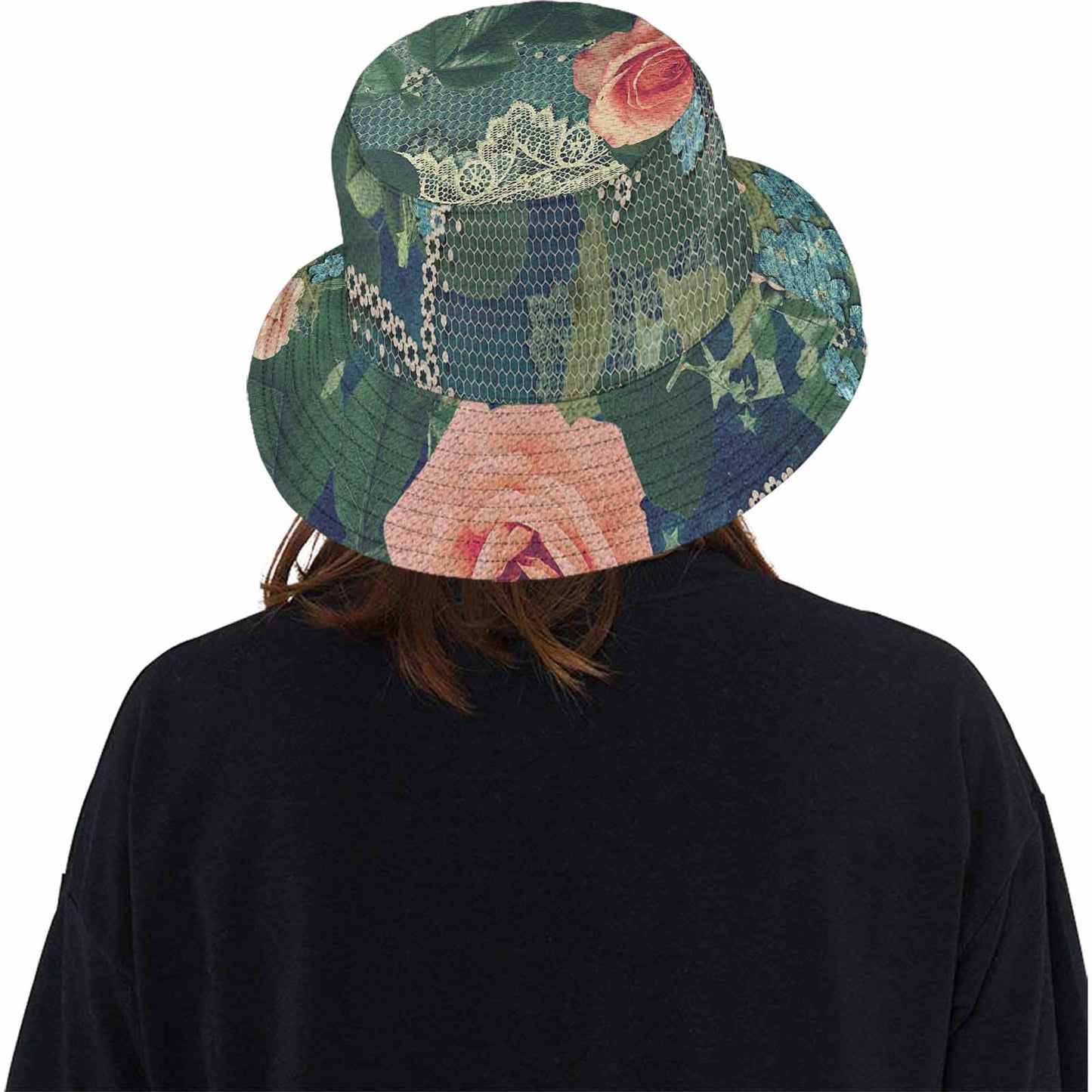 Victorian lace Bucket Hat, outdoors hat, design 01