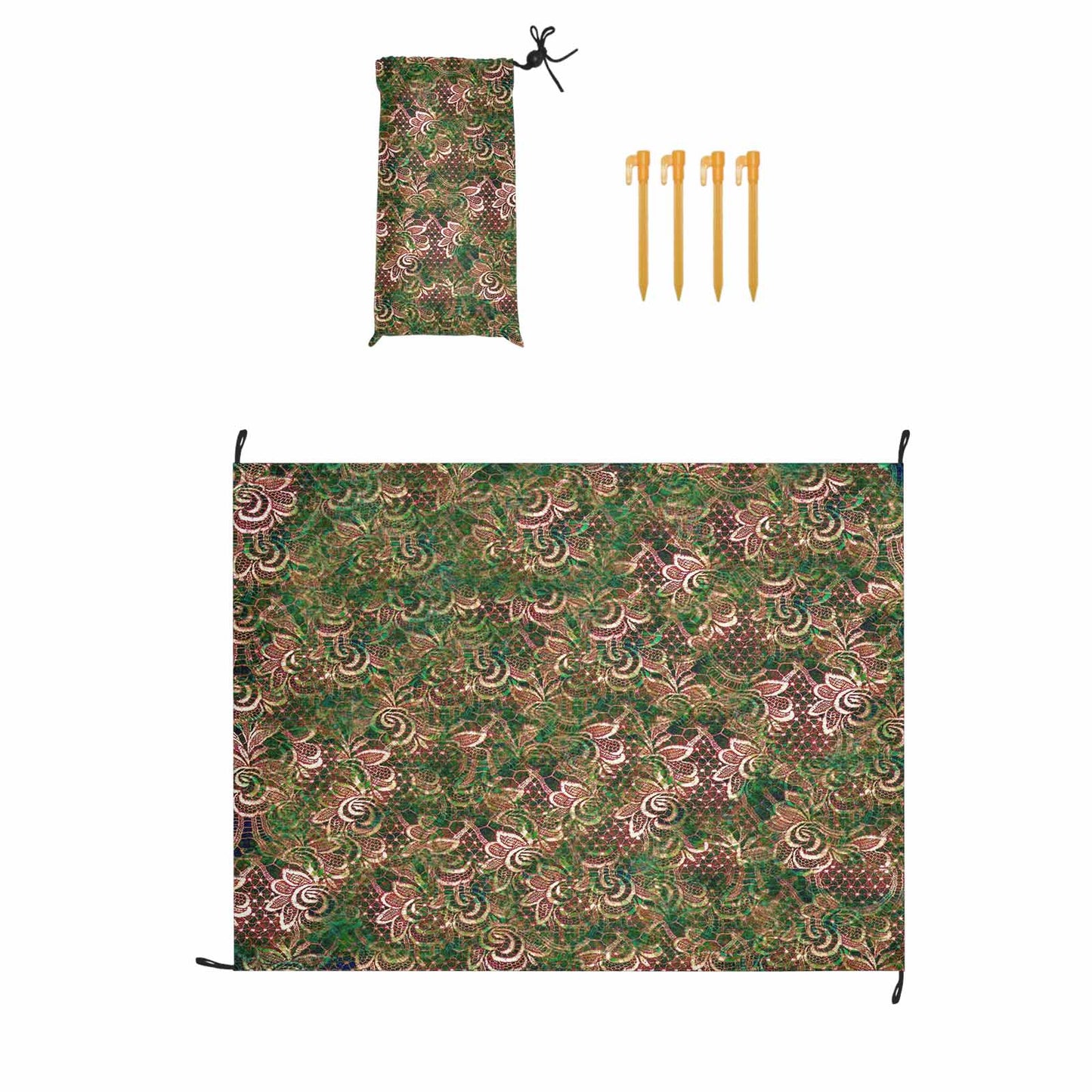 Victorian lace print waterproof picnic mat, 69 x 55in, design 34