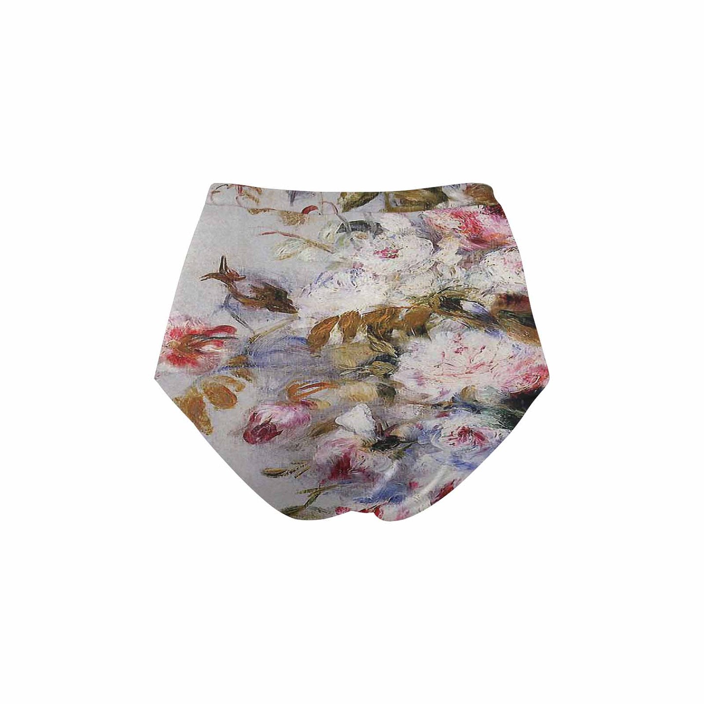 Vintage floral High waist bikini bottom, Design 12