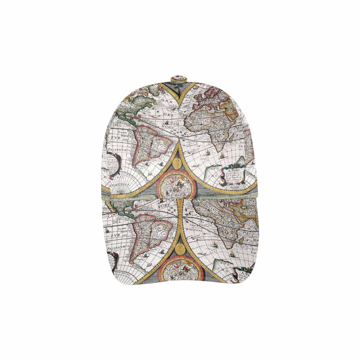 Antique Map design dad cap, trucker hat, Design 31