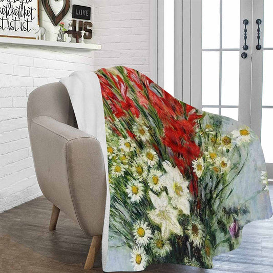 Vintage Floral BLANKET, LARGE 60 in x 80 in, Design 43 C50