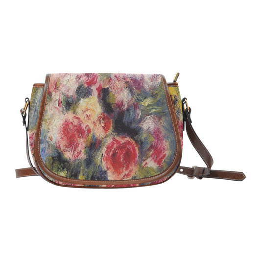 Vintage floral handbag, Design 26 Model 1695341 Saddle Bag/Large (Model 1649)
