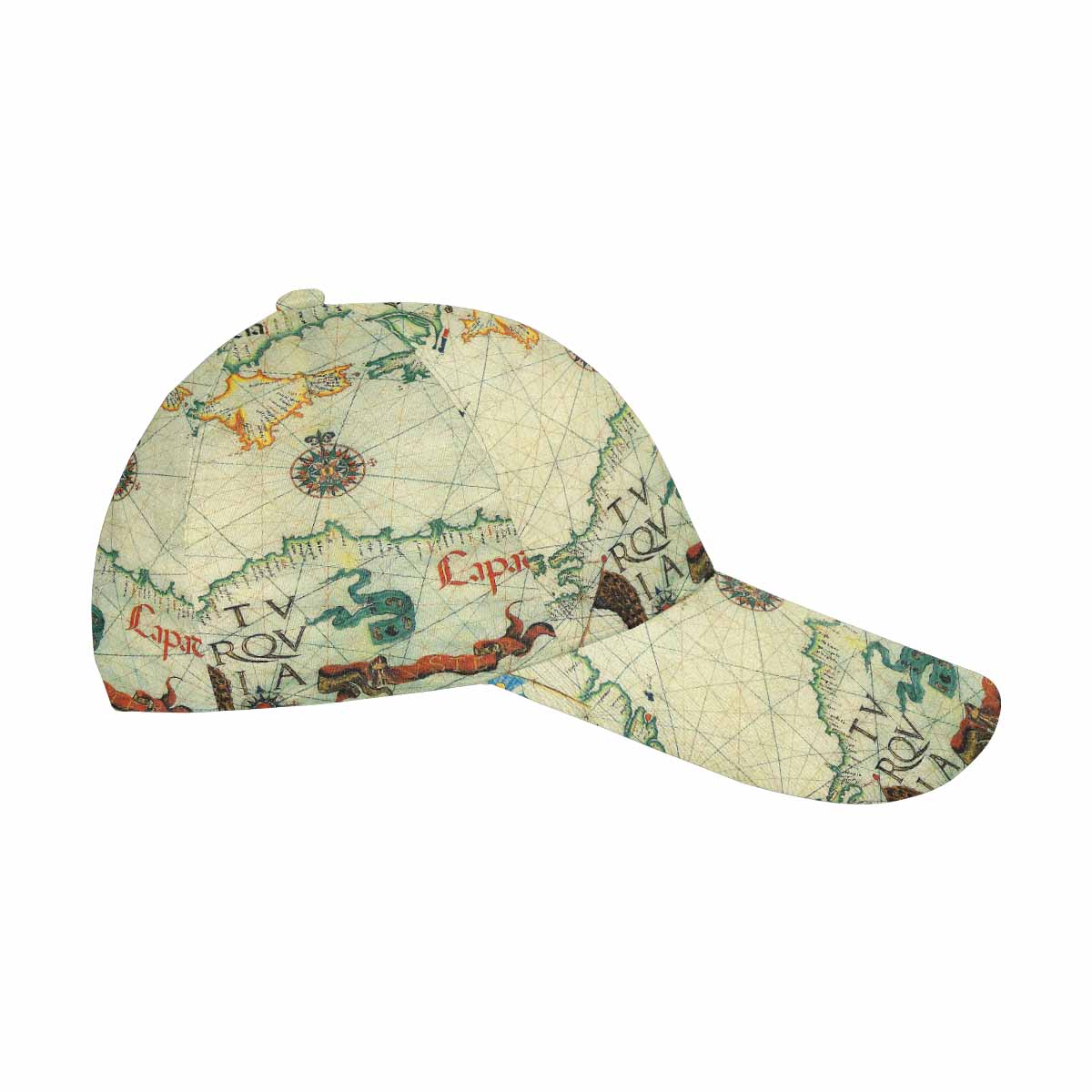 Antique Map design dad cap, trucker hat, Design 33