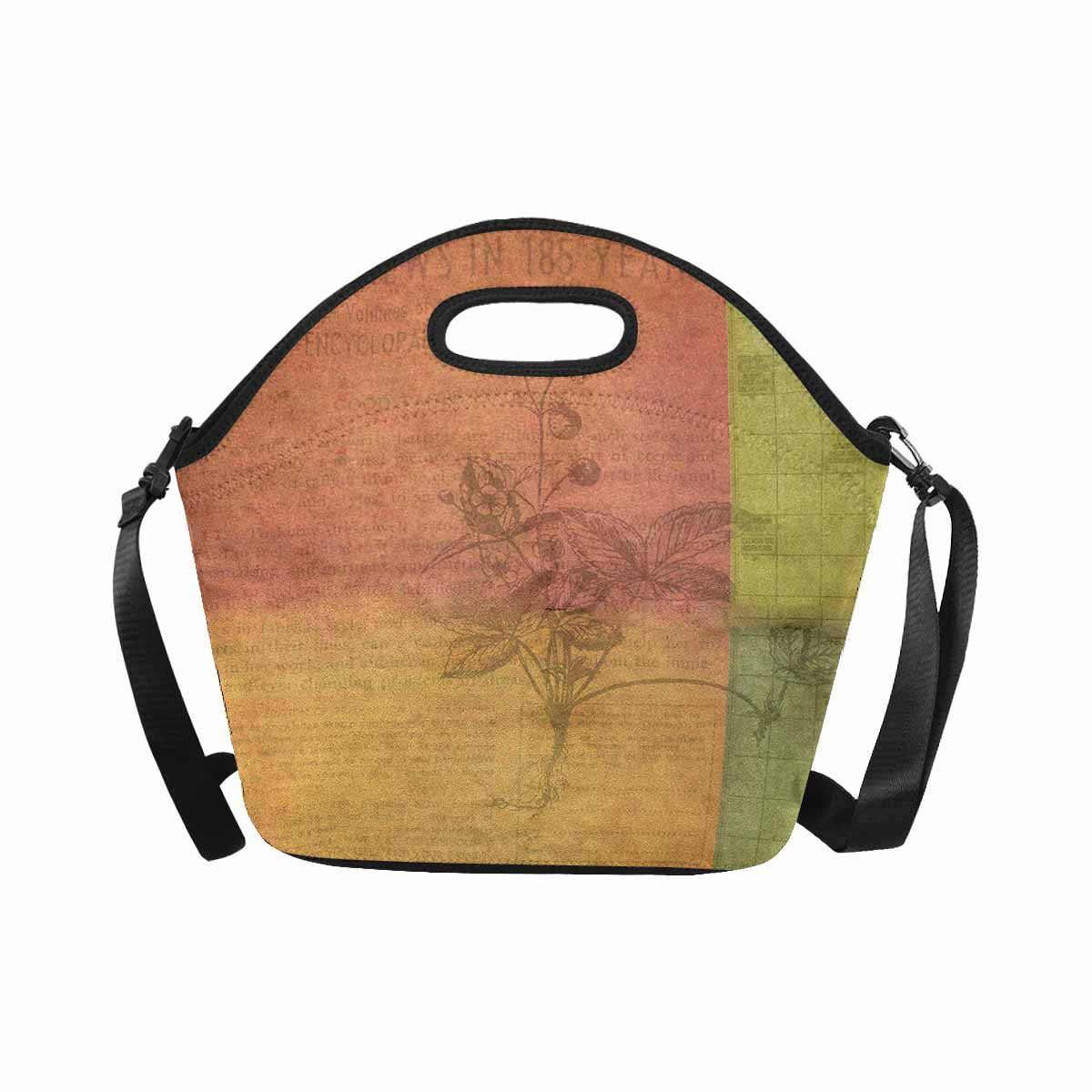 Antique general print, insulated lunch bag, design 31