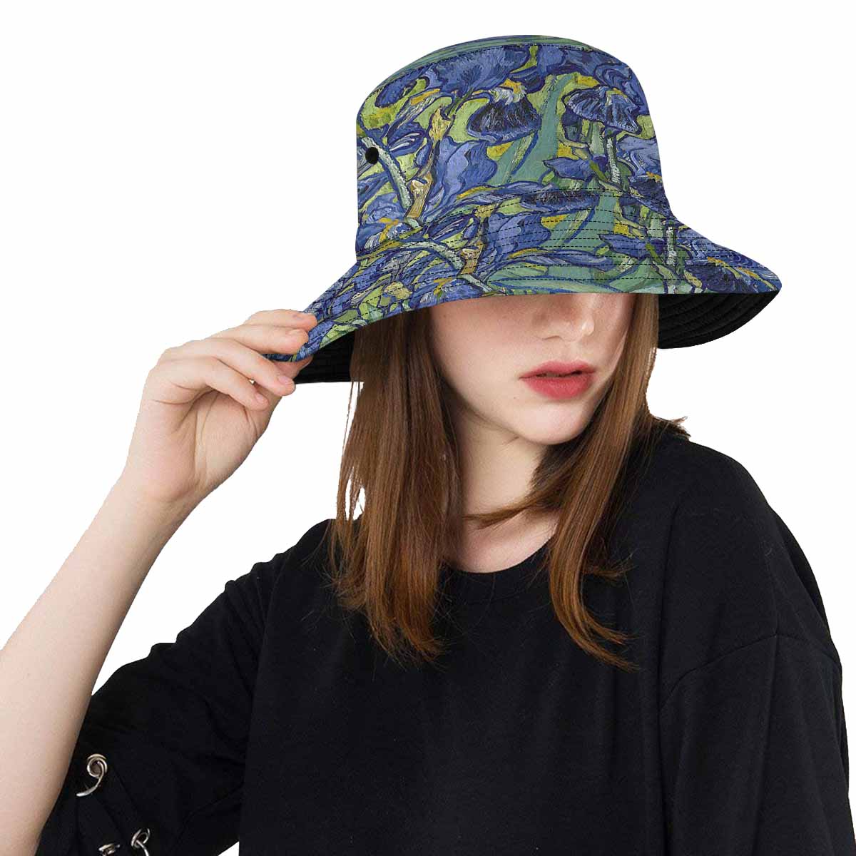 Vintage floral unisex bucket boonie Hat, outdoors hat, Design 40