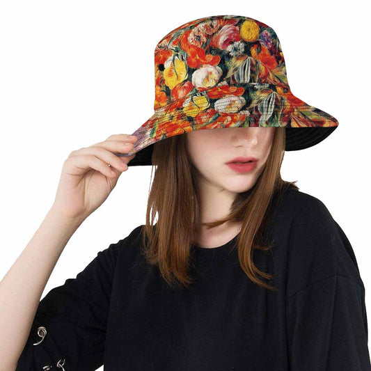 Vintage floral unisex bucket boonie Hat, outdoors hat, Design 19   Unisex Bucket Boonie Hat