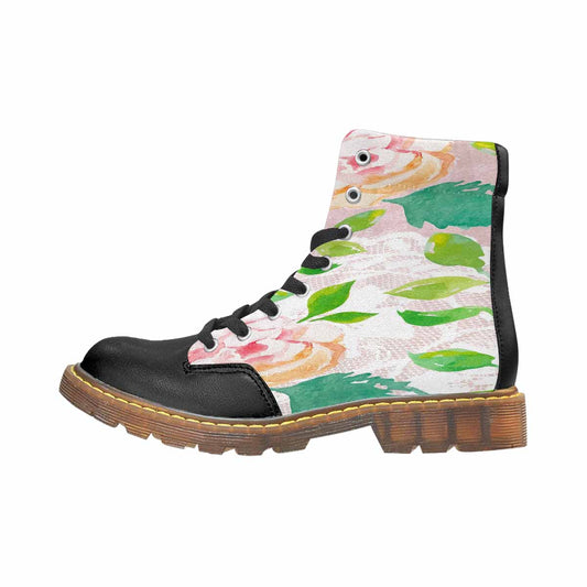 Victorian lace print, cute but tough, Winter walk about  boots, design 21