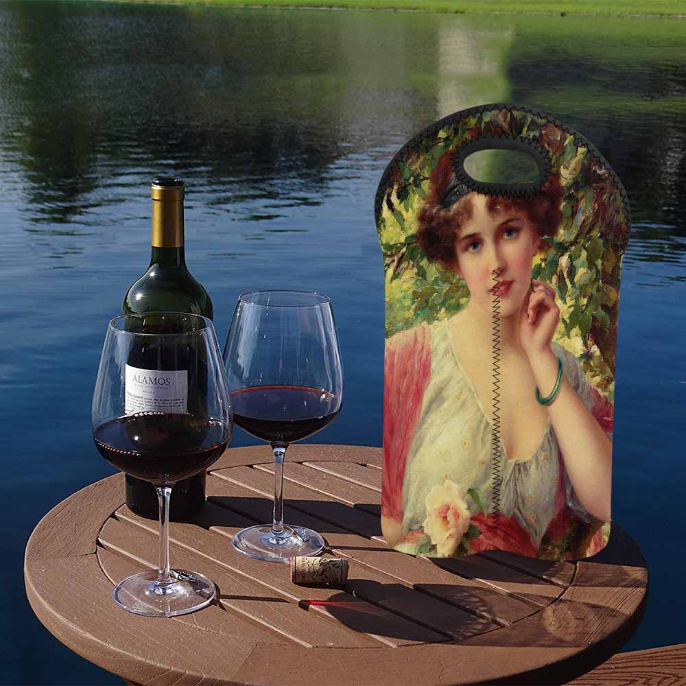 Victorian lady design 2 Bottle wine bag, A SUMMER ROSE