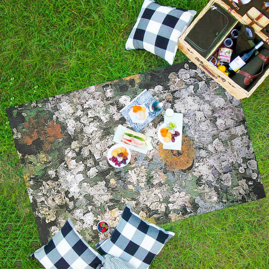 Vintage Floral waterproof picnic mat, 81 x 55in, Design 07