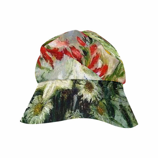 Vintage floral wide brim sunvisor Hat, outdoors hat, Design 43